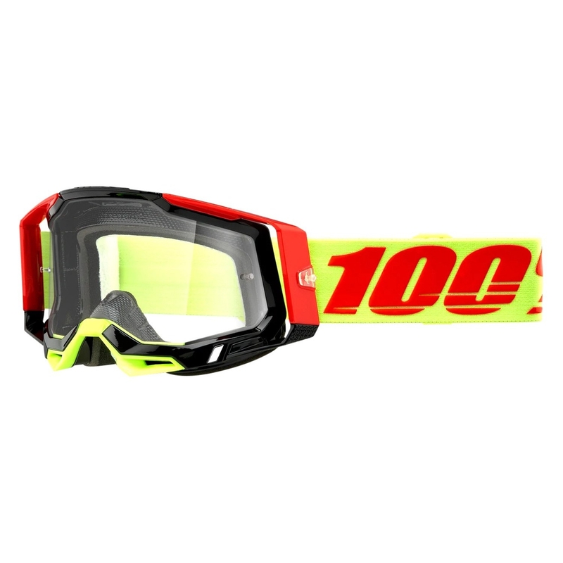 Motokrosové brýle 100% RACECRAFT 2 Wiz červeno-žluté (čiré plexi)