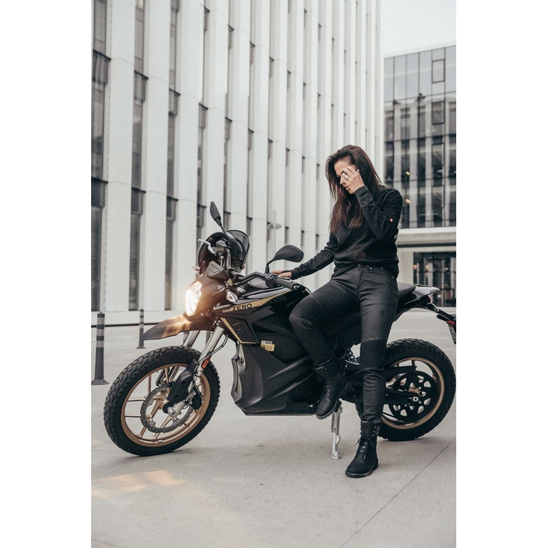 Dámské jeansy na motorku PANDO MOTO Kusari Kev černé výprodej