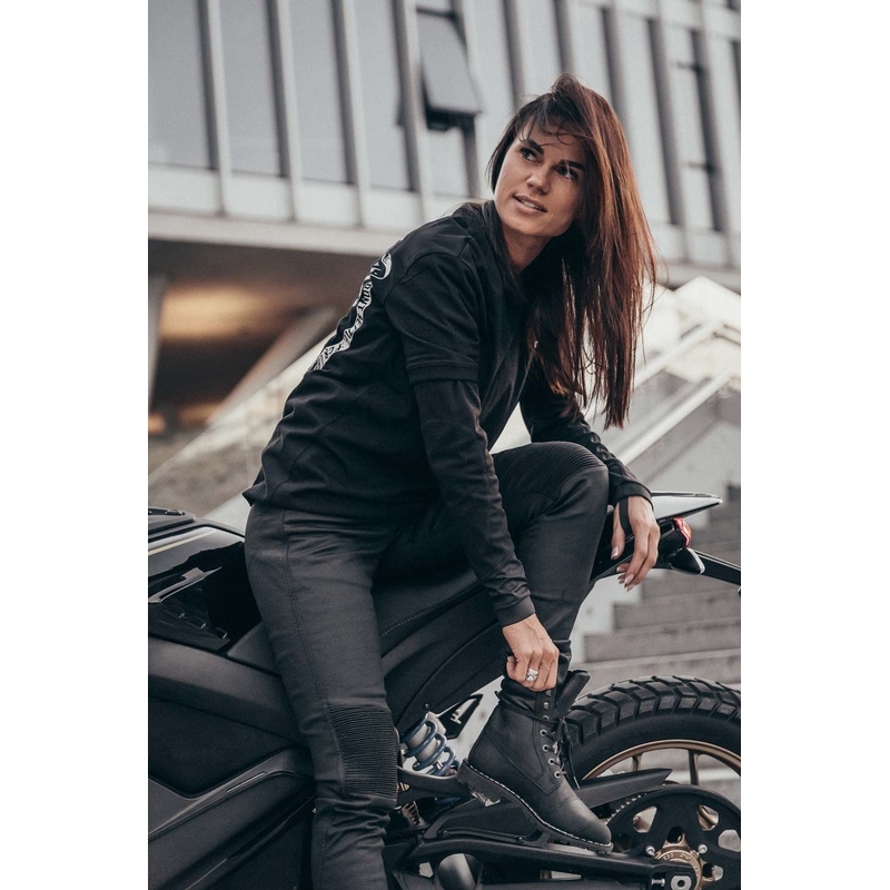 Dámské jeansy na motorku PANDO MOTO Kusari Kev černé výprodej