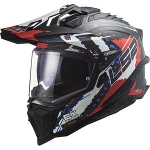 Enduro kiiver LS2 MX701 Explorer C Extend must-sinine-punane
