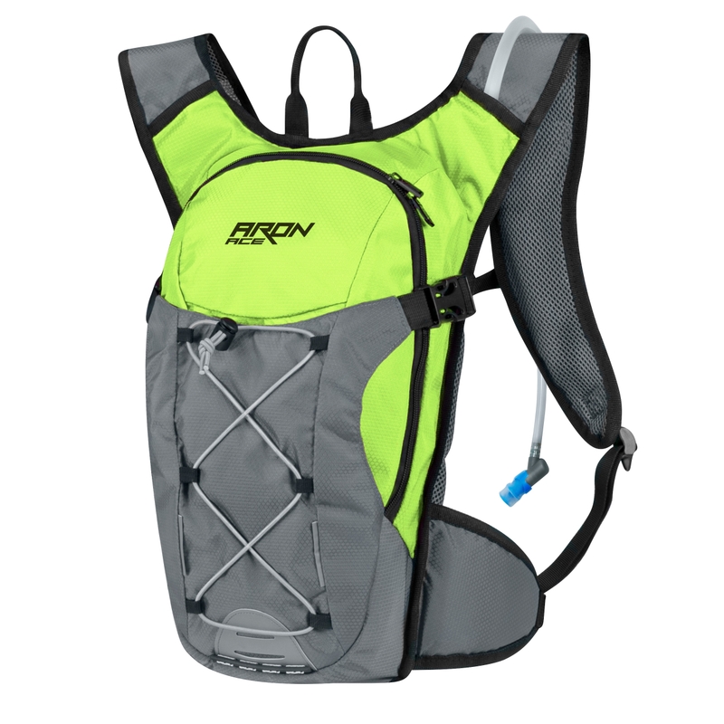 Cyklo batoh FORCE Aron Ace Plus 10 l fluo zeleno-šedý s hydrovakem výprodej