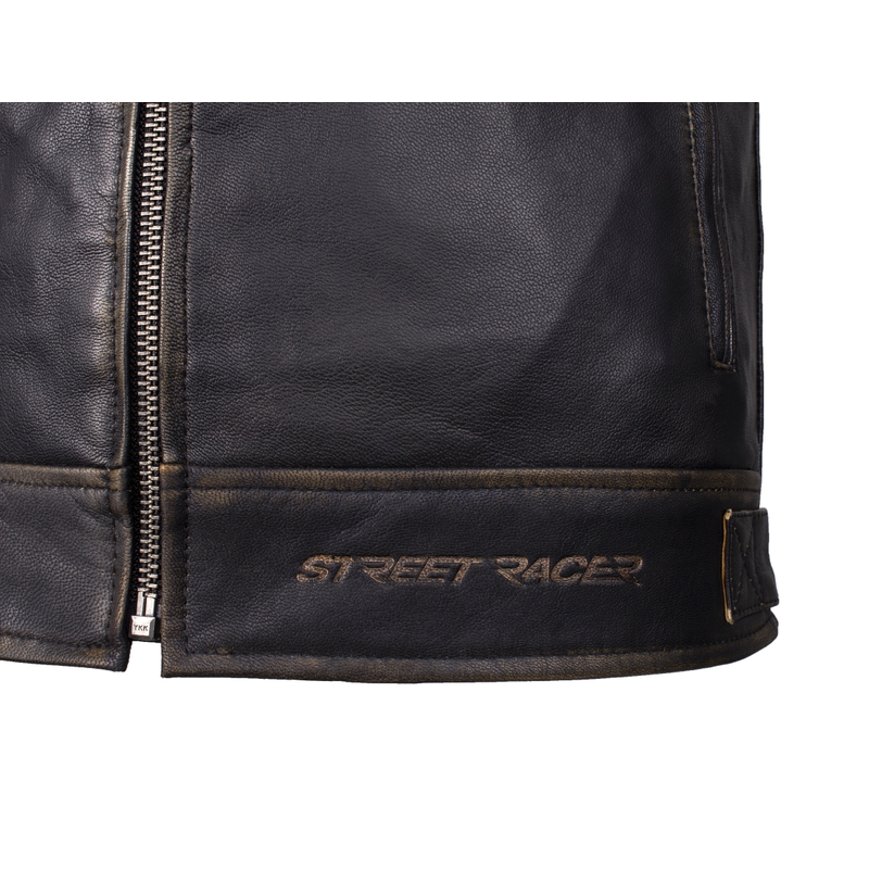 Street Racer Tribe Retro pruun mootorratta jakk