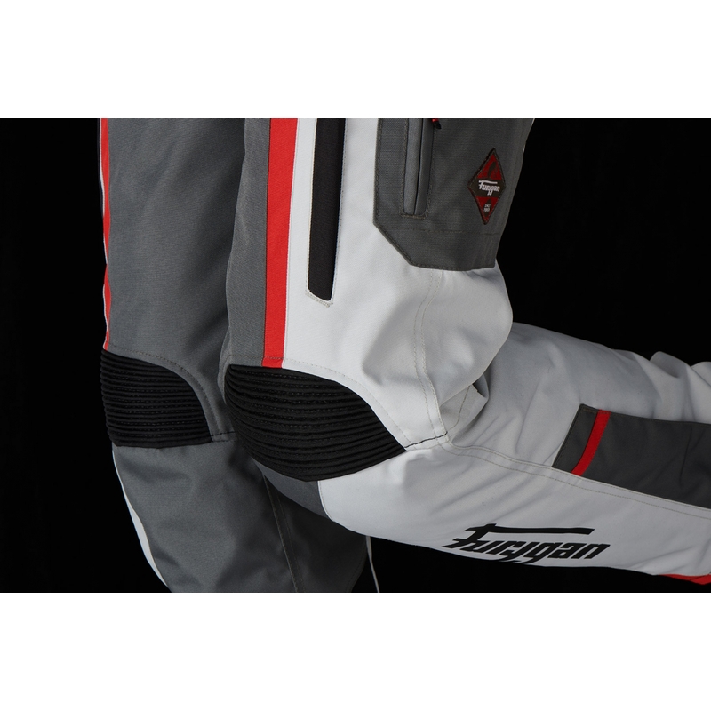 Naiste Furygan Apalaches must-punased-valge-hall mootorrattapüksid allahindlus