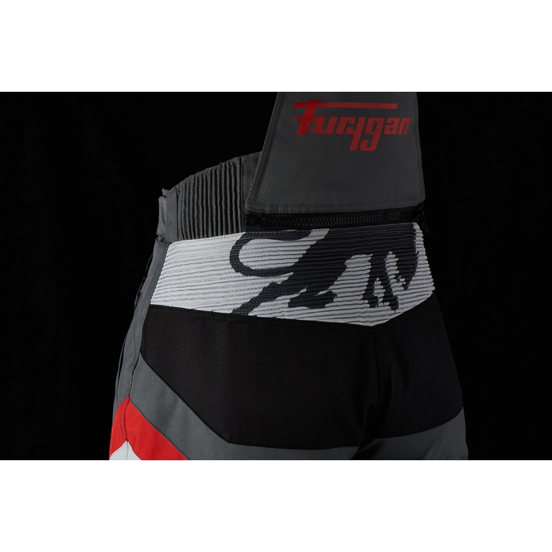 Naiste Furygan Apalaches must-punased-valge-hall mootorrattapüksid allahindlus