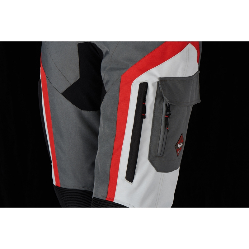 Naiste Furygan Apalaches must-punased-valge-hall mootorrattapüksid allahindlus