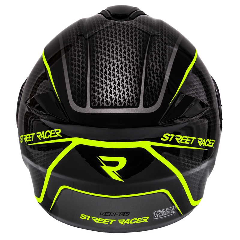 Vyklápěcí přilba na motorku Street Racer Ranger černo-fluo žlutá