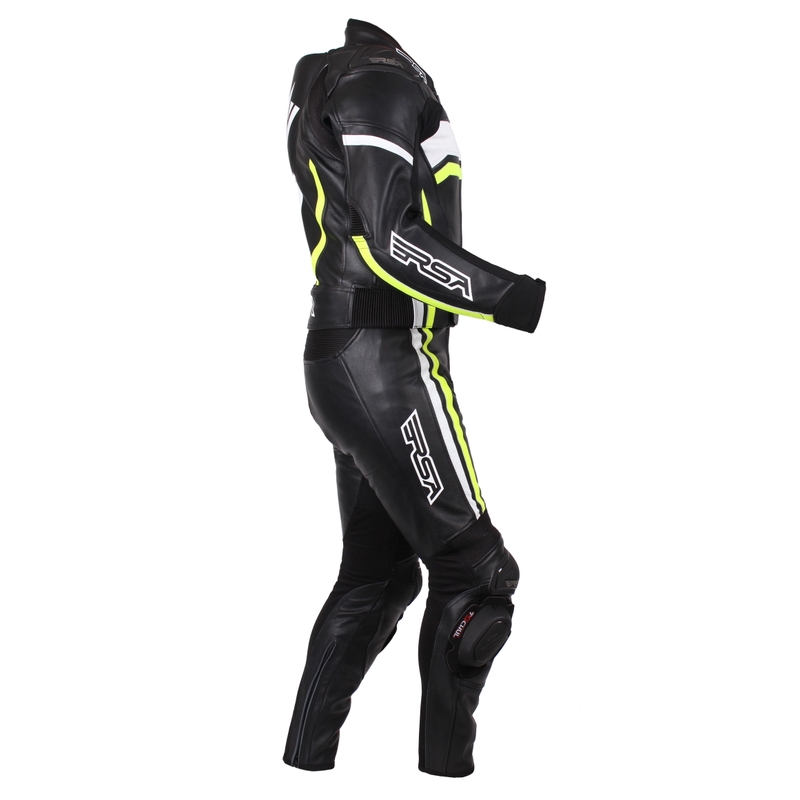 Pánská kombinéza na motorku RSA Virus černo-bílo-fluo žlutá výprodej