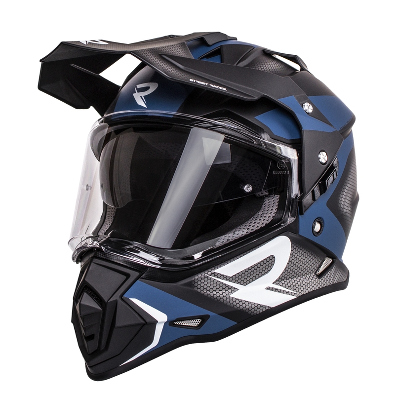 Enduro kiiver Street Racer Tracker must-sinine