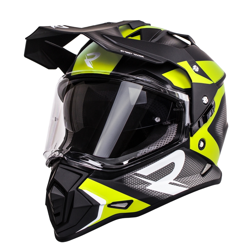 Enduro kiiver Street Racer Tracker must-fluo kollane