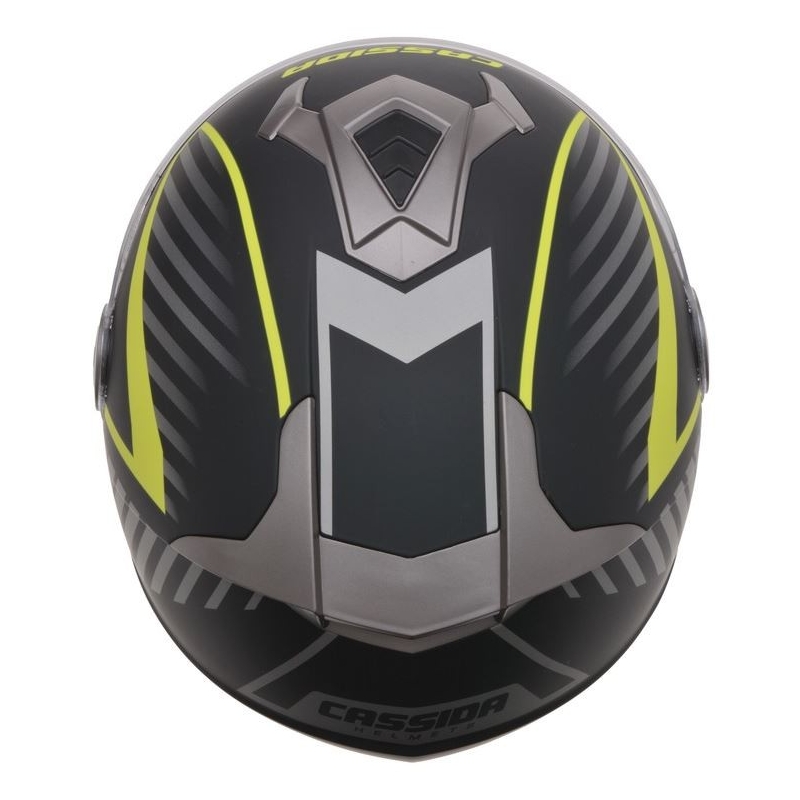 Cassida Magnum must-hall-fluo-kollane mootorratta kiiver