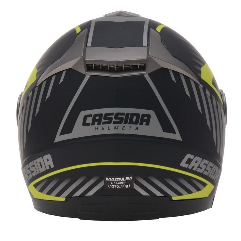 Cassida Magnum must-hall-fluo-kollane mootorratta kiiver