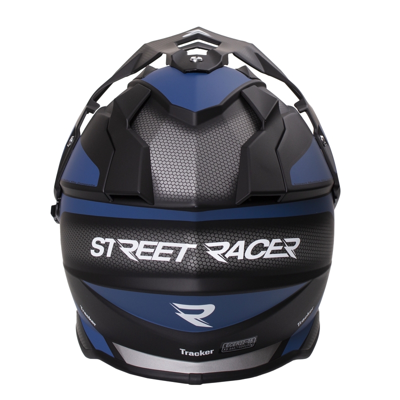 Enduro kiiver Street Racer Tracker must-sinine