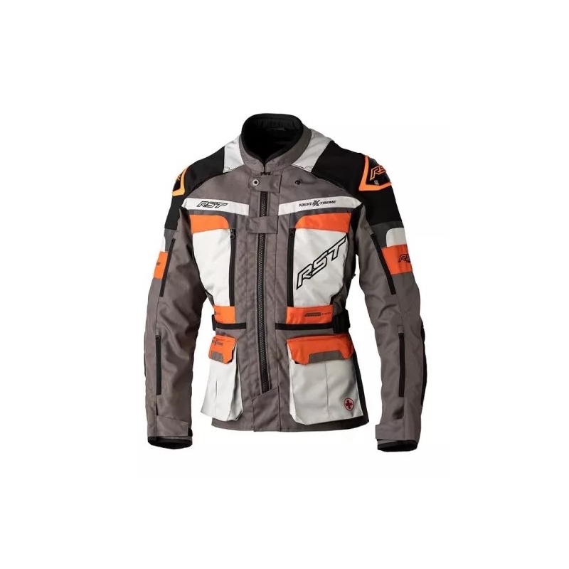 Bunda na motorku RST Pro Series Adventure-Xtreme CE černo-šedo-stříbrno-oranžová
