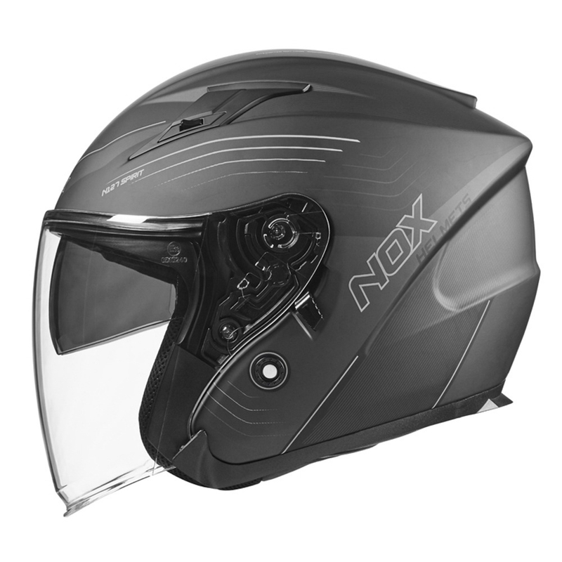 Otevřená přilba na motorku NOX N128 Spirit černo-titanová