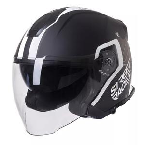 Avatud mootorratta kiiver Street Racer SR 01 must-valge