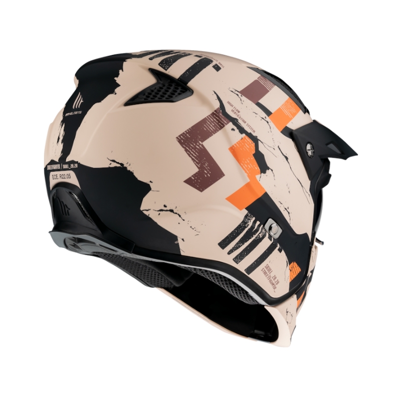 Přilba na motorku MT Streetfighter Skull 2020 oranžovo-hnědá - II. jakost