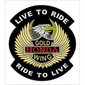 Patch Live to Ride Gold Wing - suur