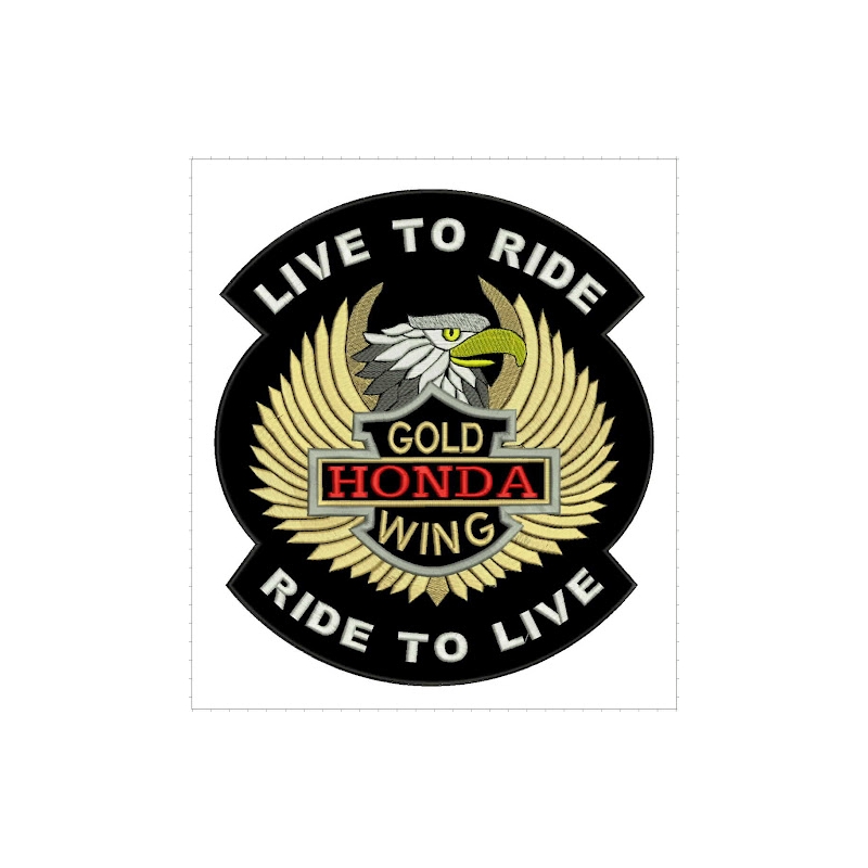 Patch Live to Ride Gold Wing - suur