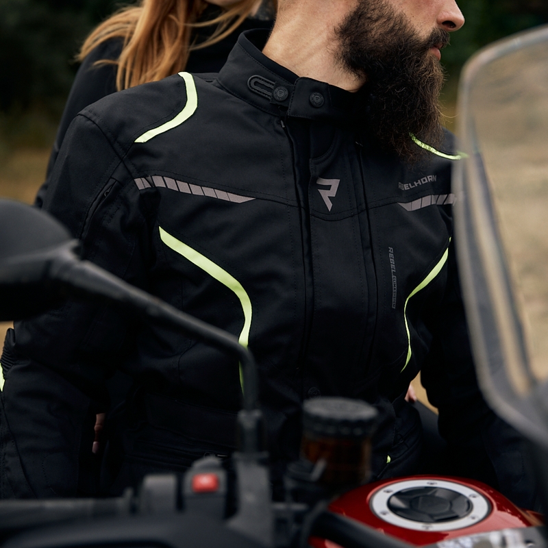 Bunda na motorku Rebelhorn Hiker III černo-fluo žlutá