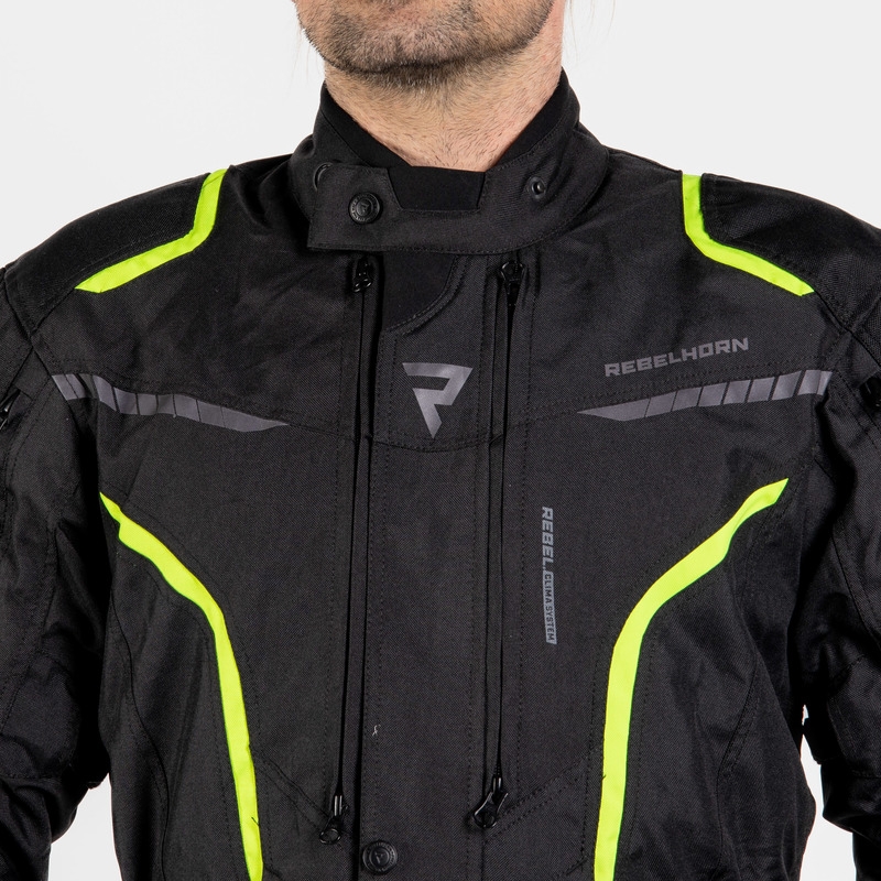 Bunda na motorku Rebelhorn Hiker III černo-fluo žlutá