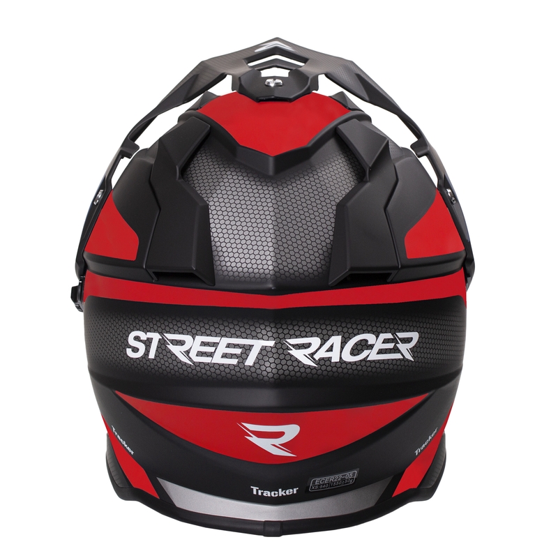Enduro přilba Street Racer Tracker černo-bílo-červená výprodej