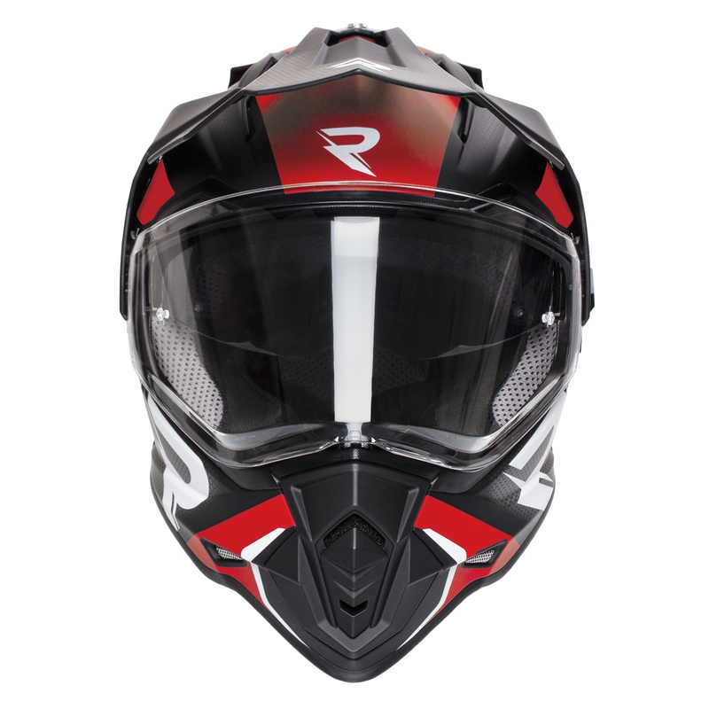 Enduro přilba Street Racer Tracker černo-bílo-červená výprodej