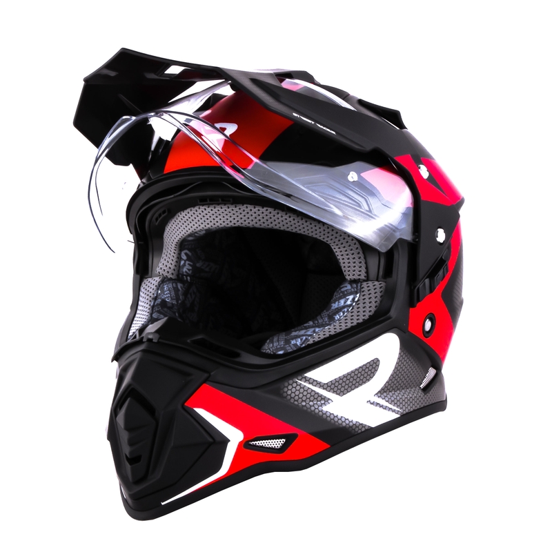 Enduro přilba Street Racer Tracker černo-bílo-červená výprodej