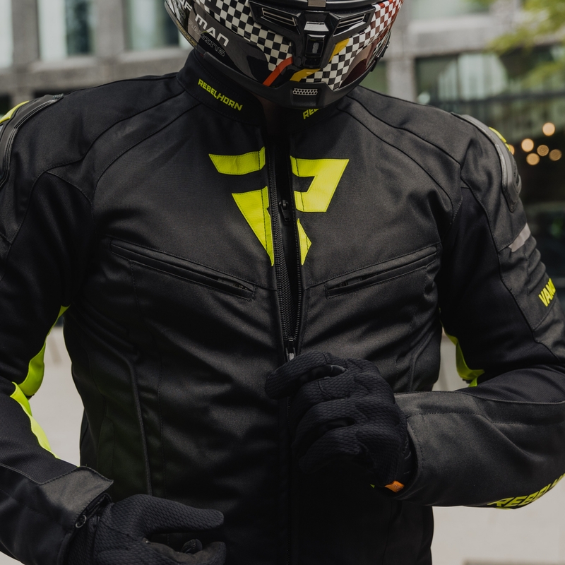 Rebelhorn Vandal must-fluo kollane mootorratta jakk allahindlus