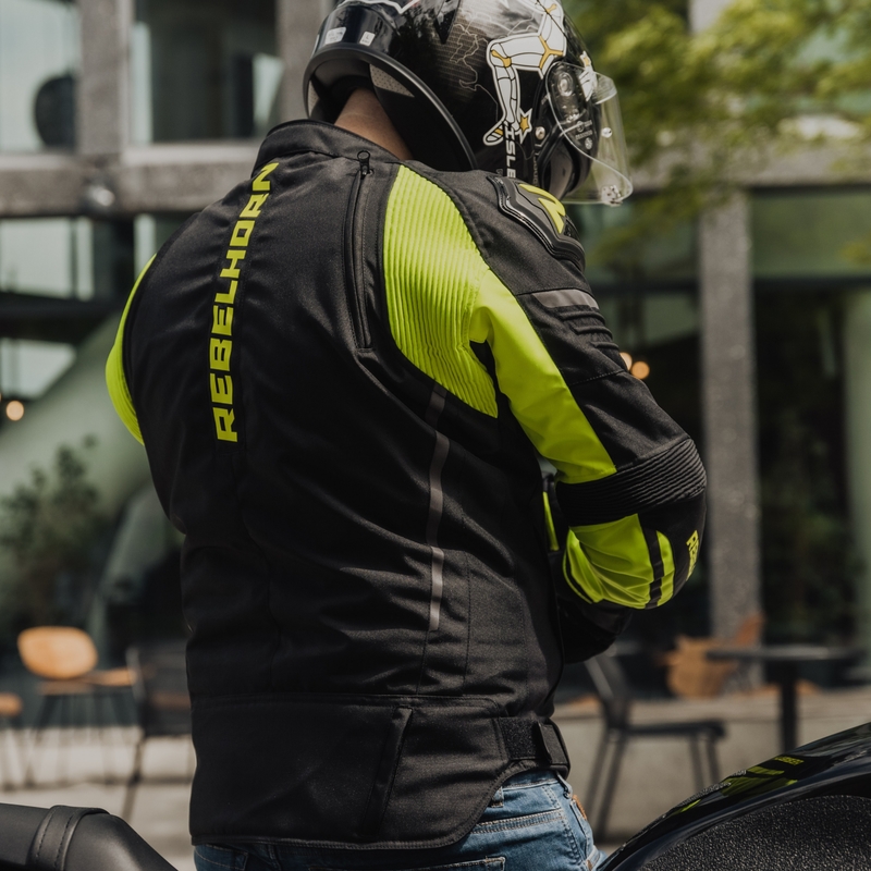 Rebelhorn Vandal must-fluo kollane mootorratta jakk allahindlus