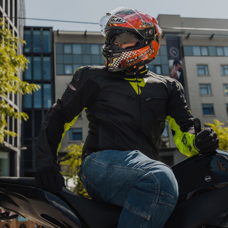 Rebelhorn Vandal must-fluo kollane mootorratta jakk allahindlus