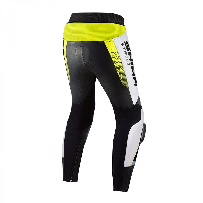 Shima STR 2.0 must-valge-fluo kollased mootorratta püksid