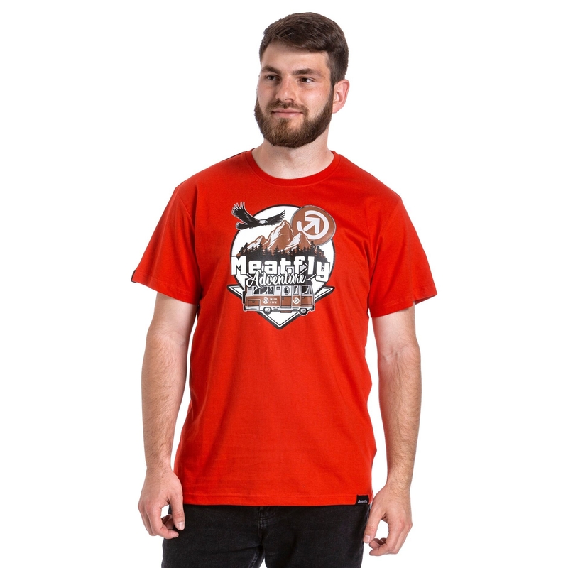 T-särk Meatfly Mounty punane allahindlus