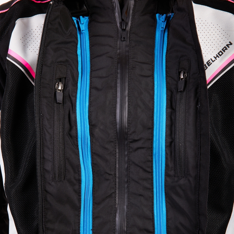 Naiste Rebelhorn Hiflow IV must-hõbedane-roosa mootorratta jope allahindlus