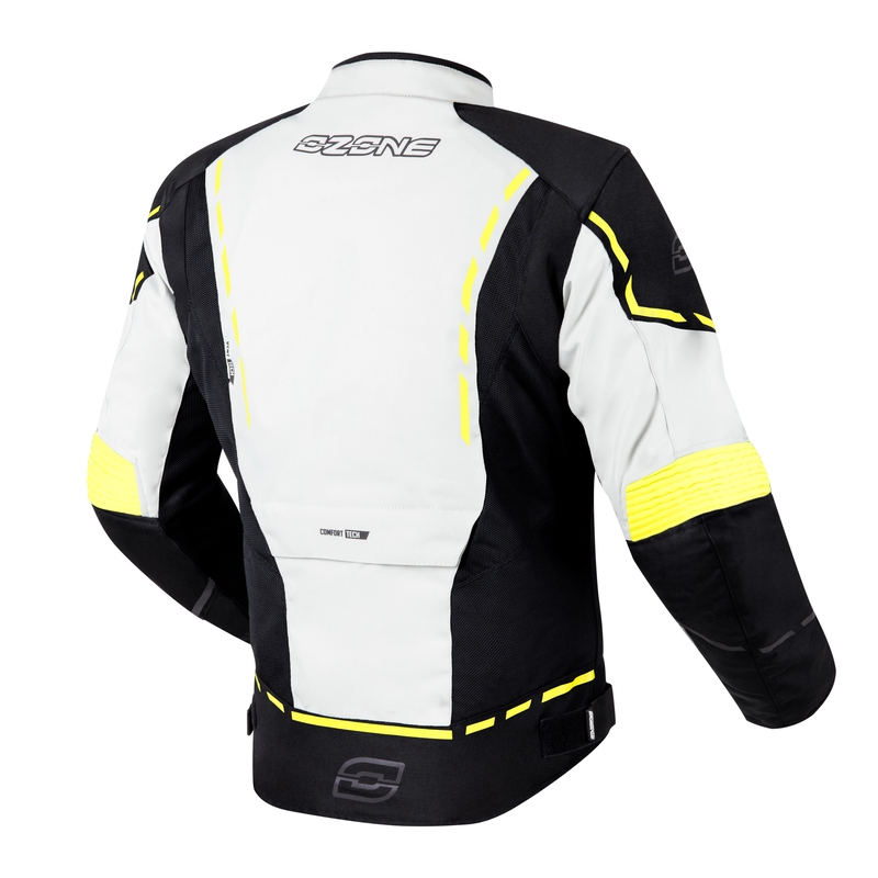 Moto jakk Ozone Jet II hall-must-fluo kollane allahindlus