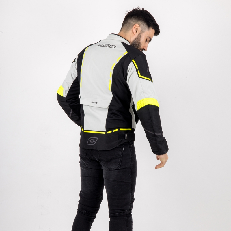 Moto jakk Ozone Jet II hall-must-fluo kollane allahindlus