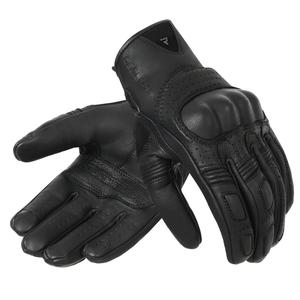 Mootorrattakindad Rebelhorn Thug II mustad perforeeritud kindad