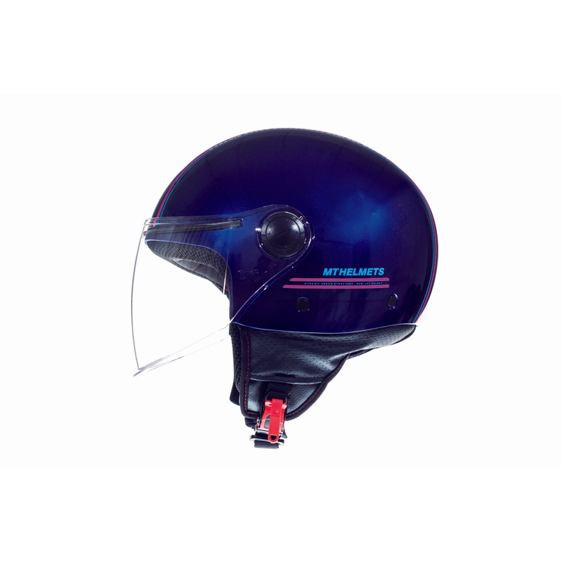 Přilba na motorku otevřená MT Street Entire modro-fluo růžová výprodej