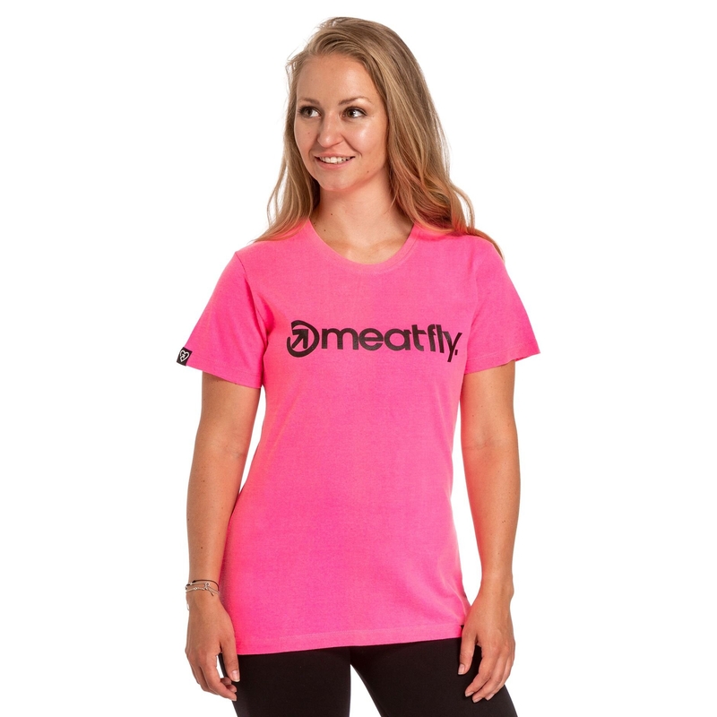 Naiste T-särk Meatfly Ladies MF Logo neoonroosa allahindlus