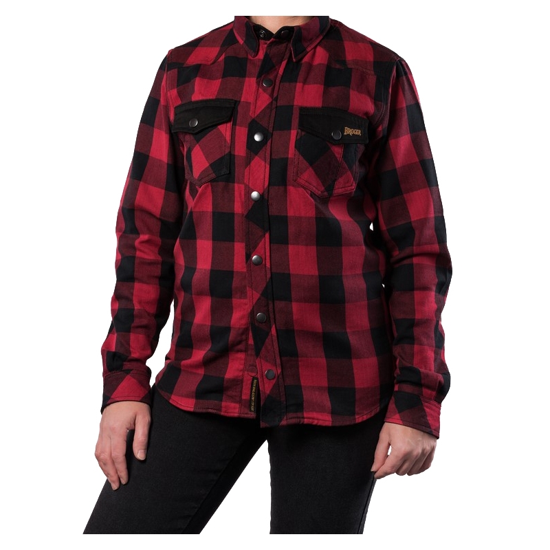 Naiste mootorratta särk BROGER Alaska must-punane allahindlus