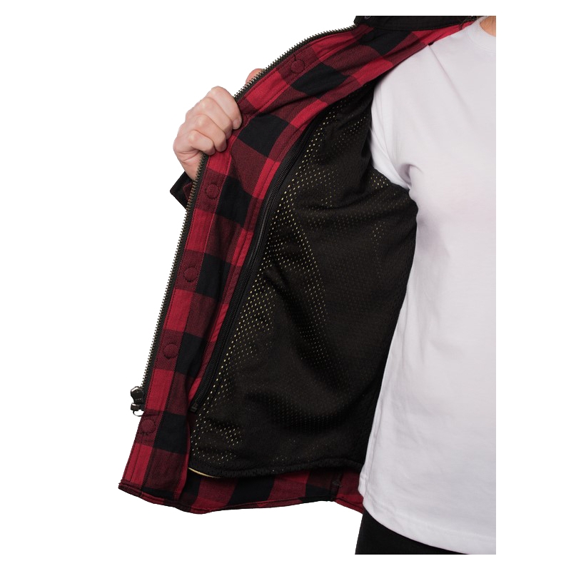 Naiste mootorratta särk BROGER Alaska must-punane allahindlus