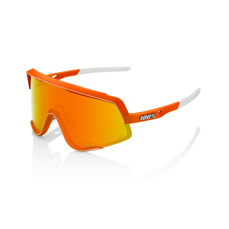 Sluneční brýle 100% GLENDALE Soft Tact Neon Orange oranžovo-bílé (HIPER červené sklo)