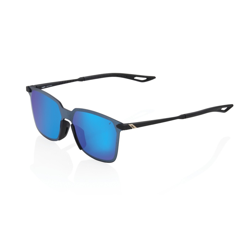 100% LEGERE SQUARE Soft Tact Black päikeseprillid (sinised kroomitud klaasid)