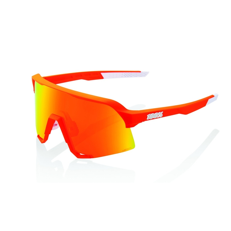 Päikeseprillid 100% S3 Soft Tact Neon Orange (HIPER punased läätsed)