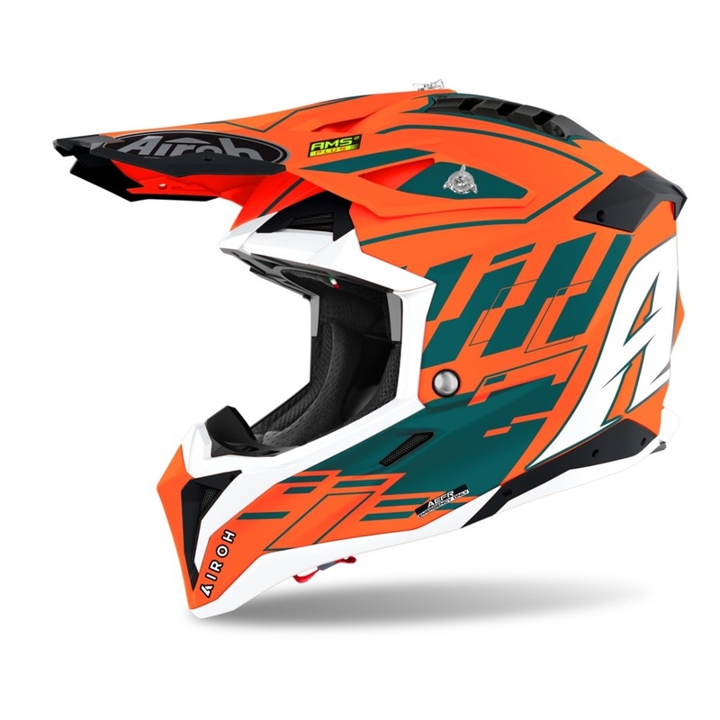 Motokrosová přilba Airoh Aviator 3.0 Rampage 2021 oranžovo-šedo-bílá