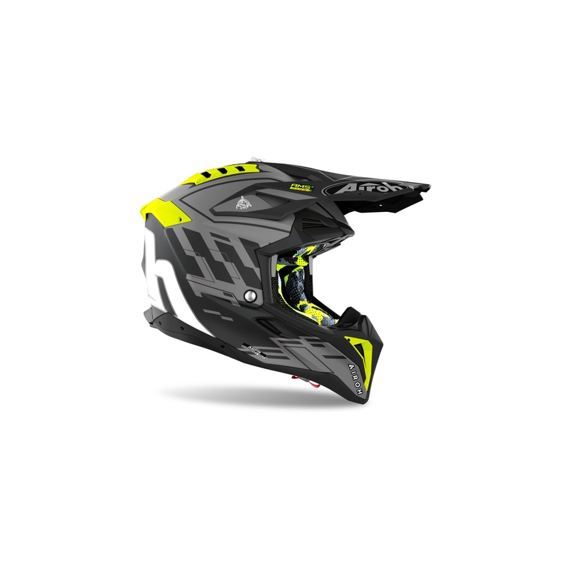 Motokrosová přilba Airoh Aviator 3.0 Rampage 2021 černo-šedo-fluo žlutá výprodej