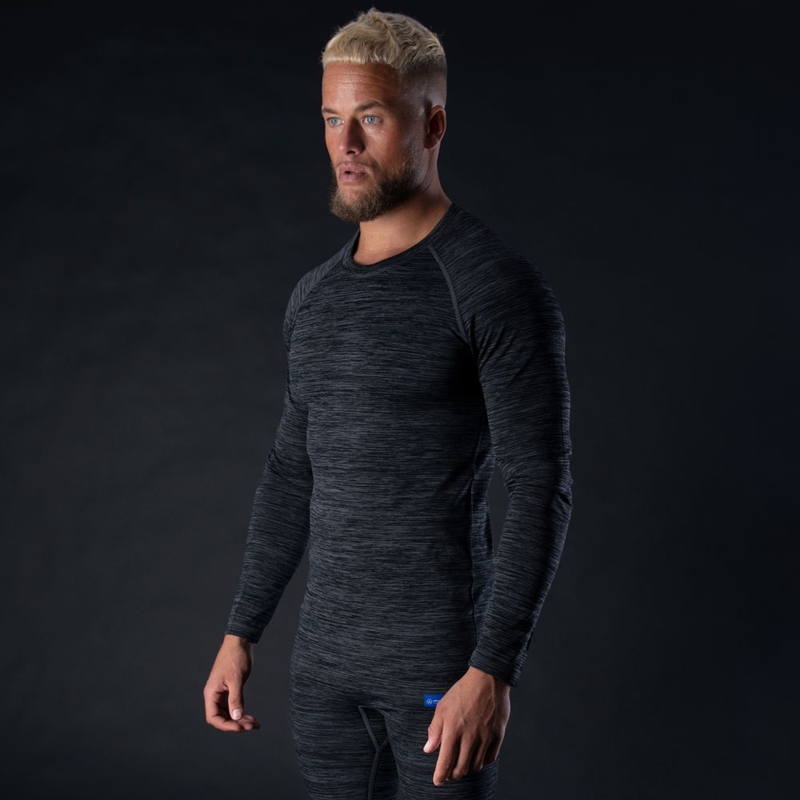 Oxford Advanced Base Layer Black-Grey Thermal T-särk - pikkade varrukatega