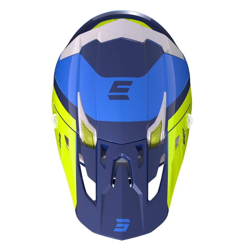 Motokrossi kiiver Shot Core Fast sinine-valge-fluo kollane allahindlus