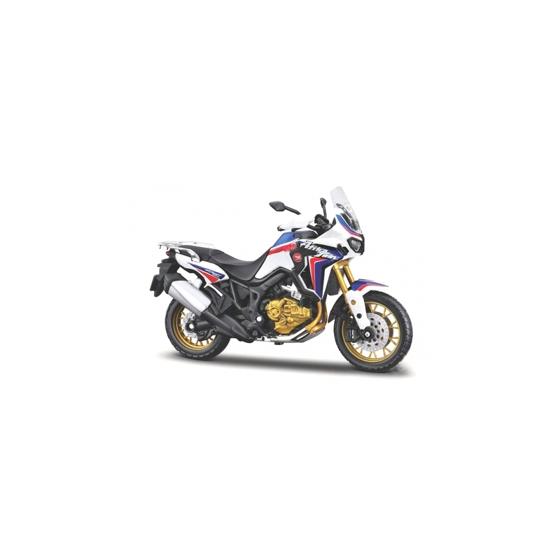 Model motocyklu Maisto Honda African Twin bílo-modro-červená