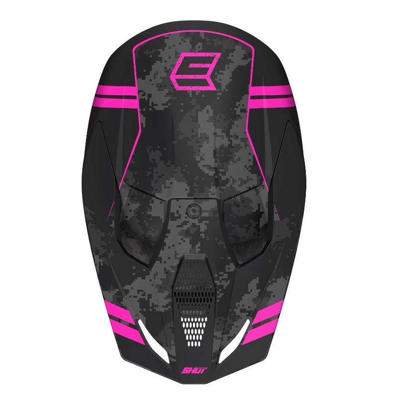 Motokrosová přilba Shot Furious Army černo-šedo-růžová