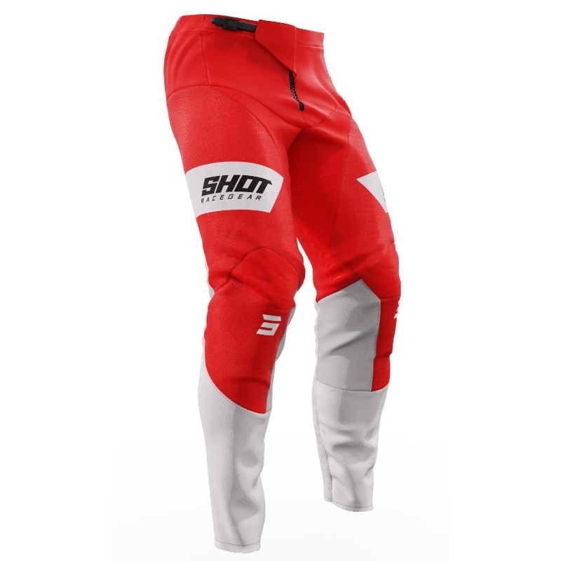 Motokrosové kalhoty Shot Contact Scope bílo-červené výprodej